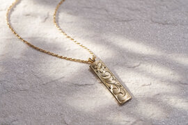 14K GG Bar Pendant